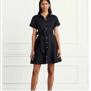 Hill House Home The Laura Dress Black Linen Size XXS